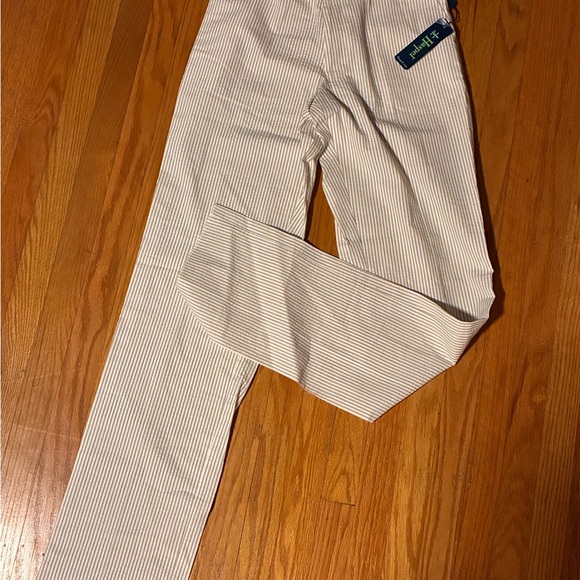 Elegant Beige Striped Dress Pants - Picture 2 of 6